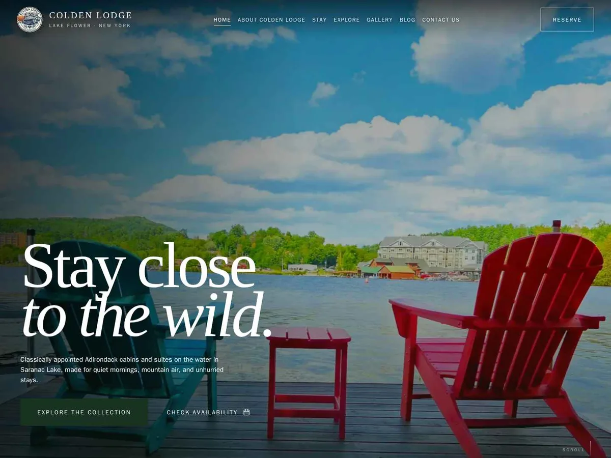 Colden Lodge website screenshot