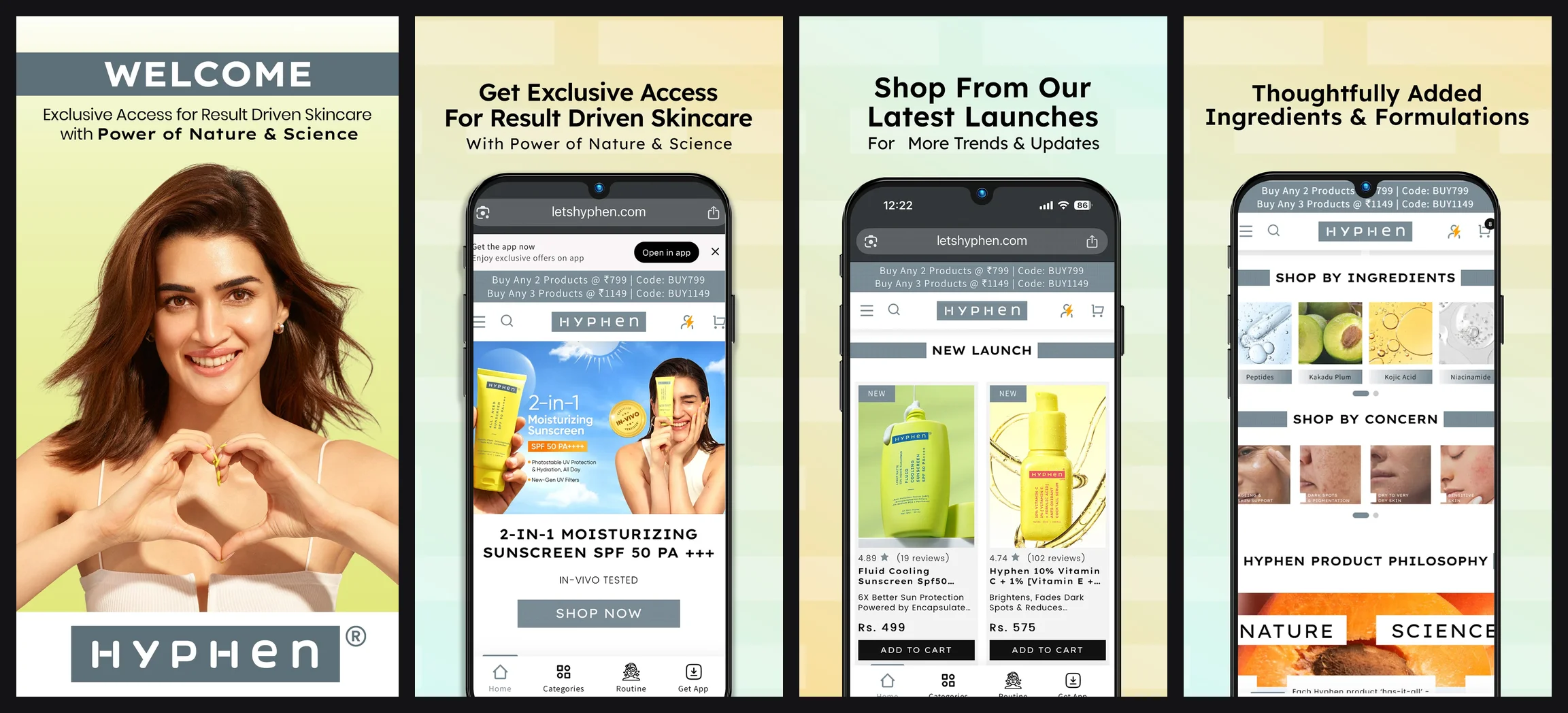 Hyphen Skincare website screenshot