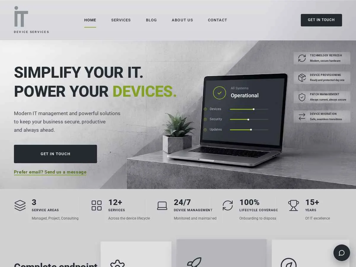 IT Device Services website screenshot