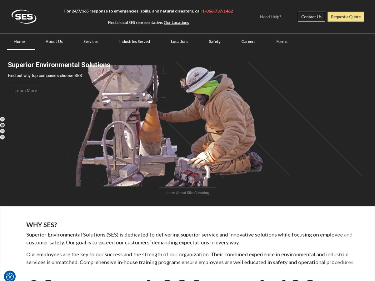 SES website screenshot